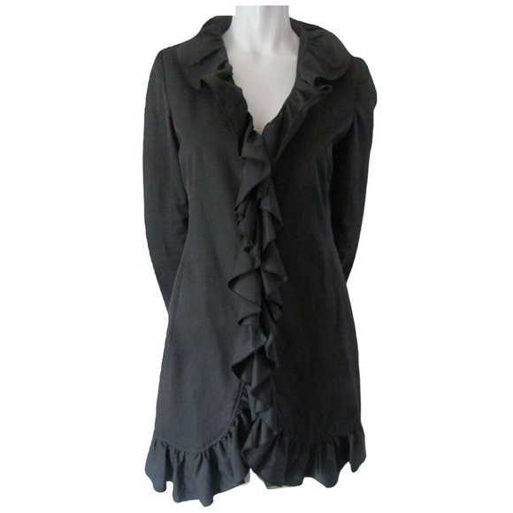 DKNY Jackets & Blazers - DKNY Black Ruffled Coat Size Small